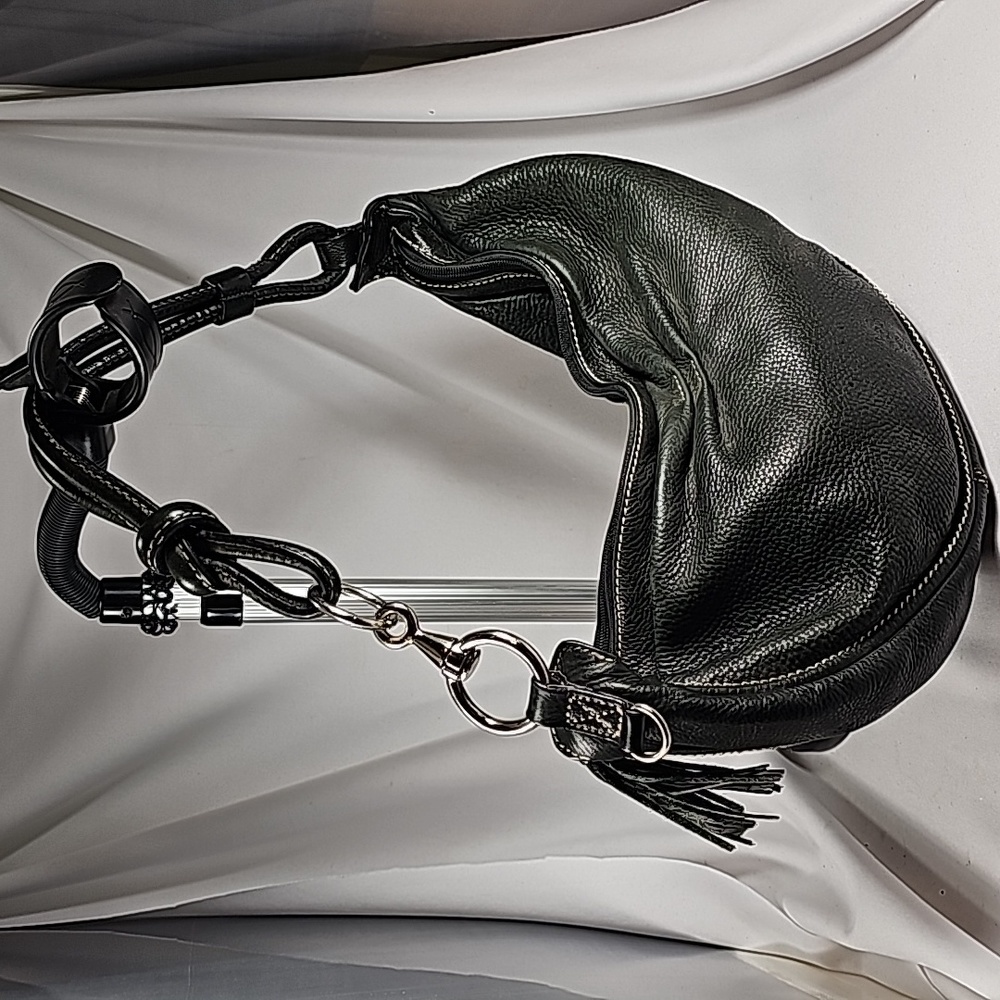 Fossil Black Pebbled Leather Hobo Bag - Picture 3 of 11